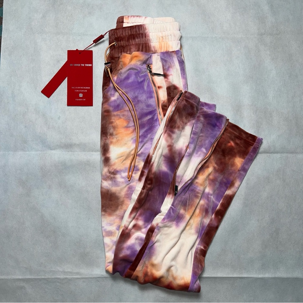 Guapi tie dye velvet sweat pants NWT size 30